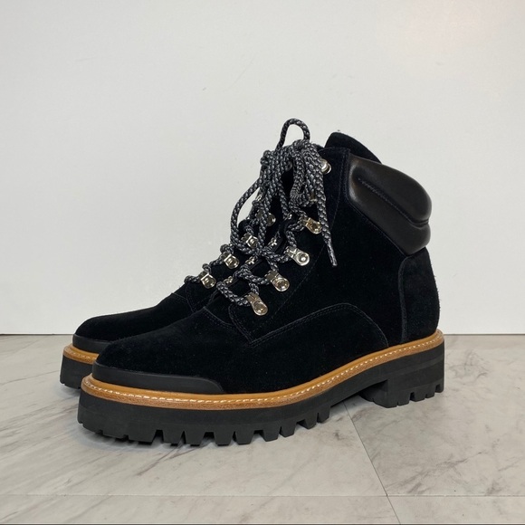 New! Marc Fisher Idaran Black Lug Sole Black Suede Hiker Boot 9M - Picture 14 of 14